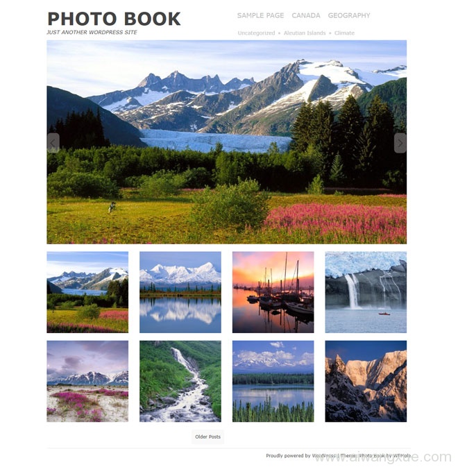 PHOTO BOOK 照片集网站Wordpress图片站模板