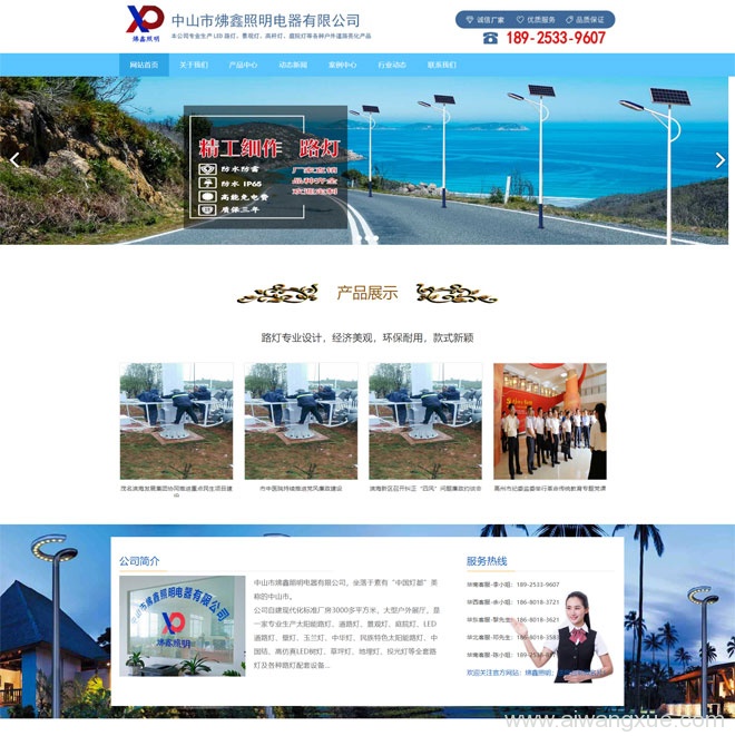 电器路灯照明公司网站Wordpress模板