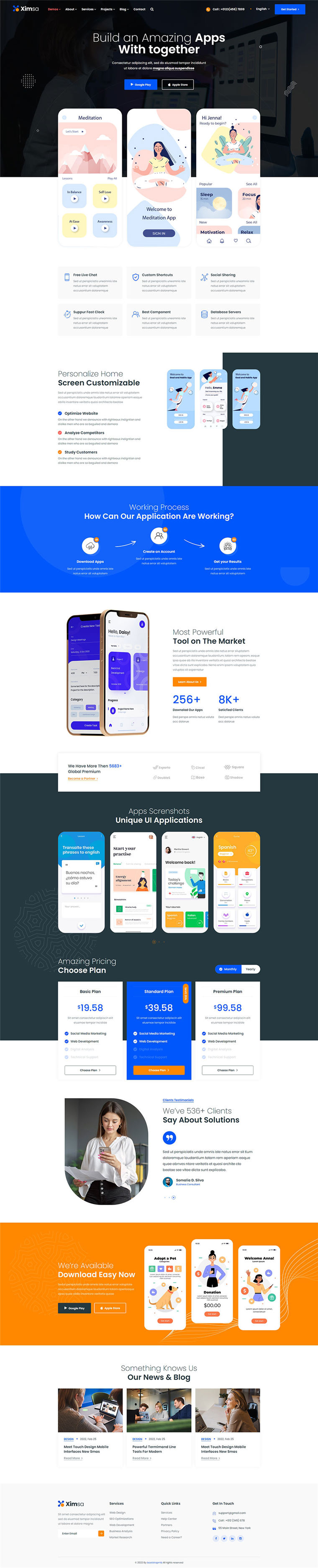 HTML5商业数字机构云服务WordPress网站模板预览图