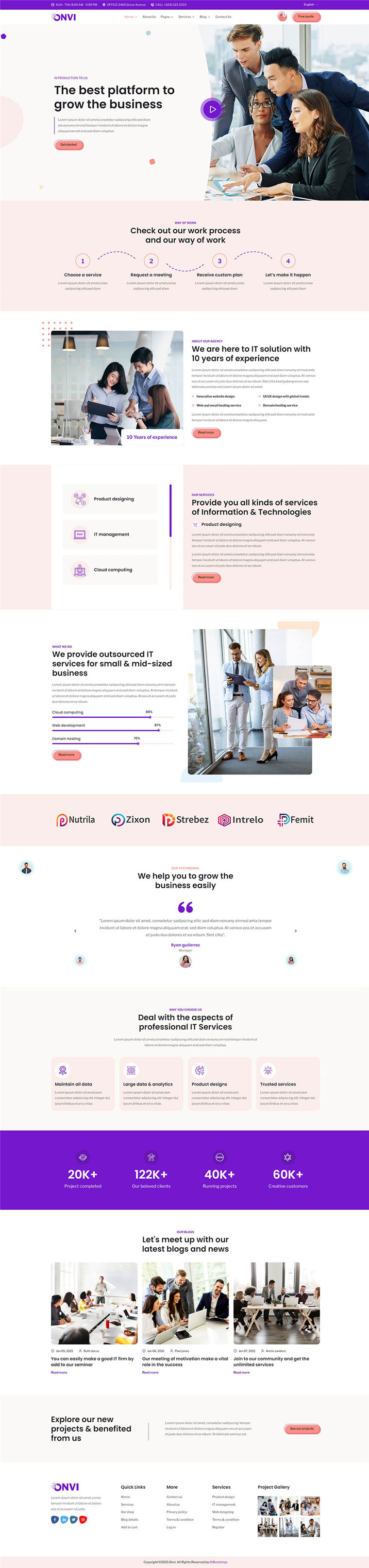 现代UI设计多用途IT科技公司SaaS服务网站WordPress主题预览图