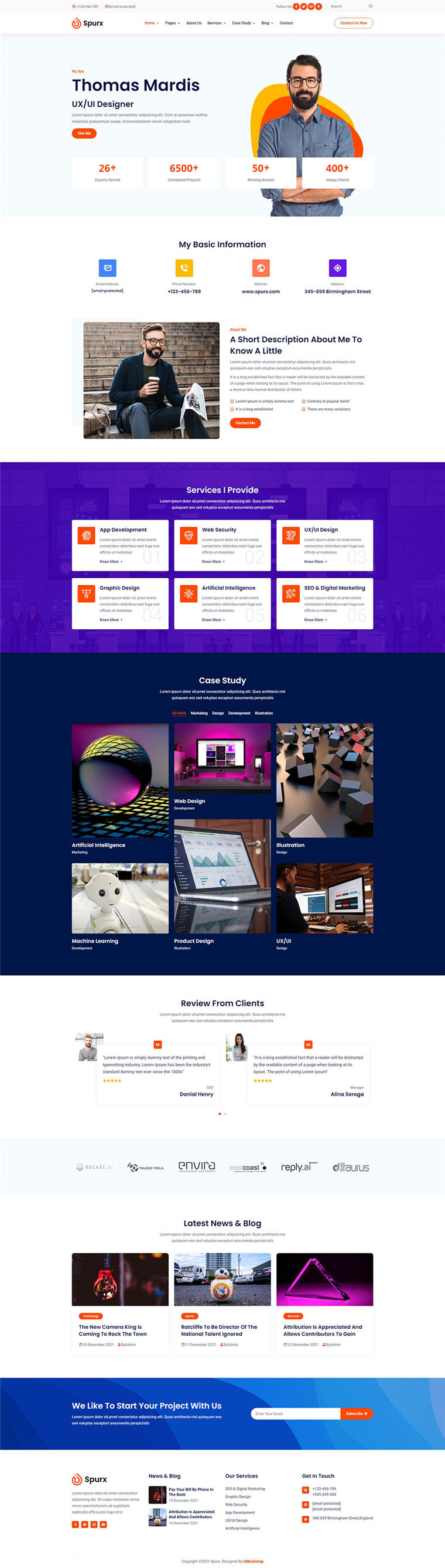 响应式HTML5创意项目业务市场营销展示WordPress模板预览图