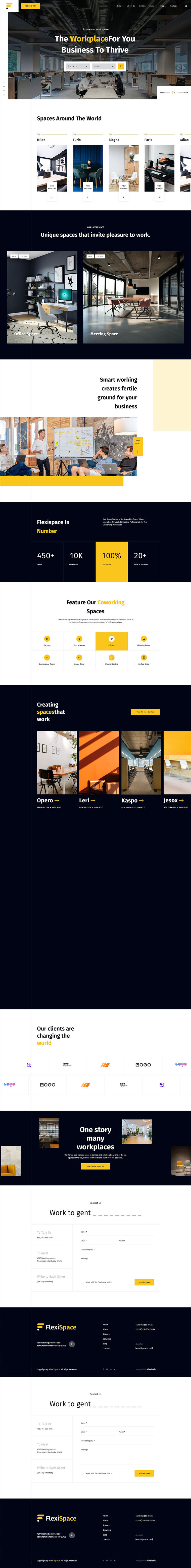 响应式Bootstrap空间设计联合办公空间网站WordPress主题预览图