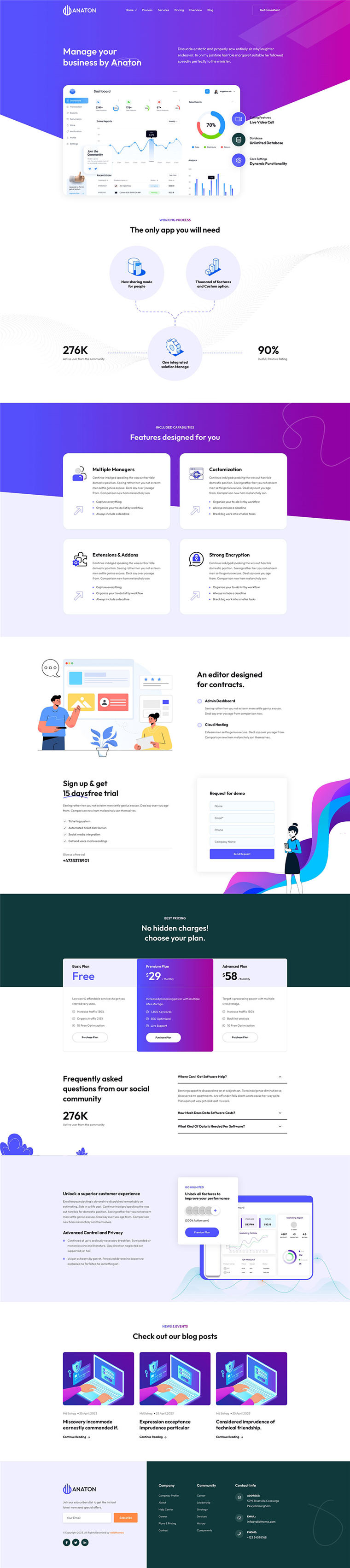 Bootstrap时尚软件SaaS服务Web应用APP程序网站WordPress模板预览图