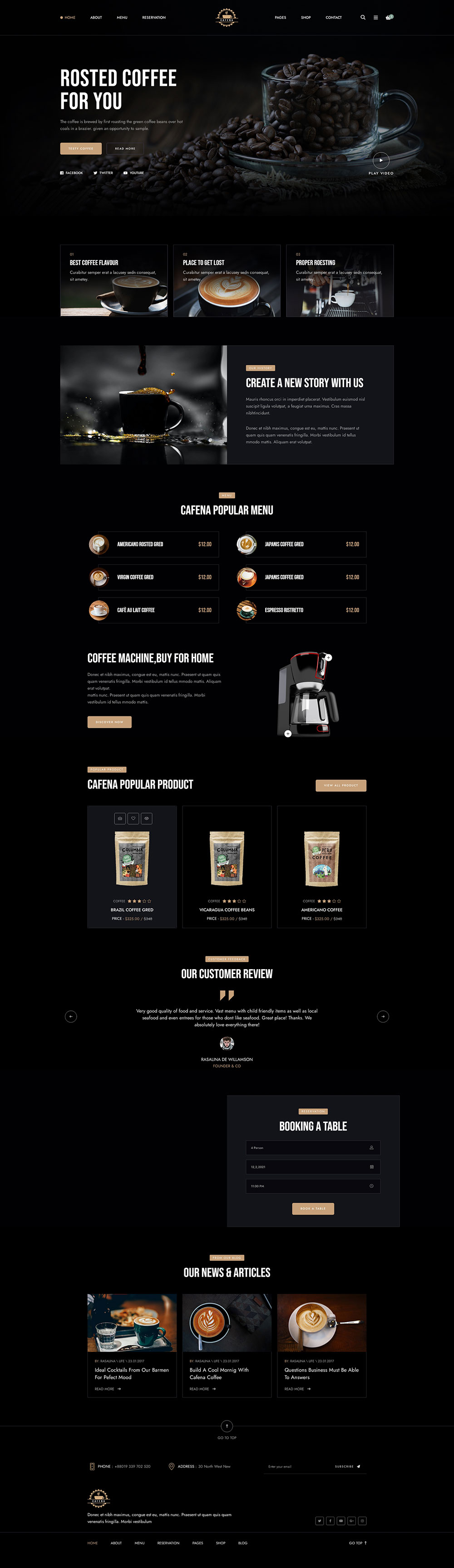 响应式咖啡奶茶饮品店铺HTML5电商网站WordPress模板预览图