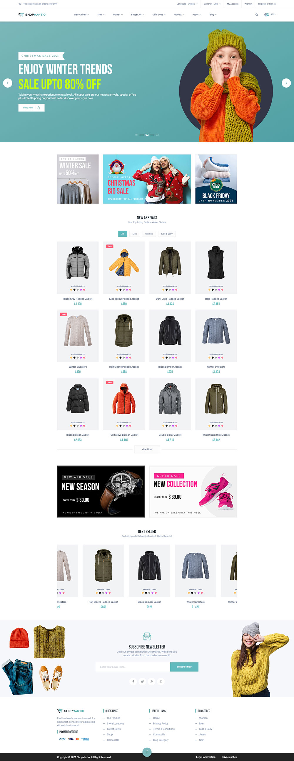 多用途响应式服装饰品销售电商网站商城WordPress网站模板预览图