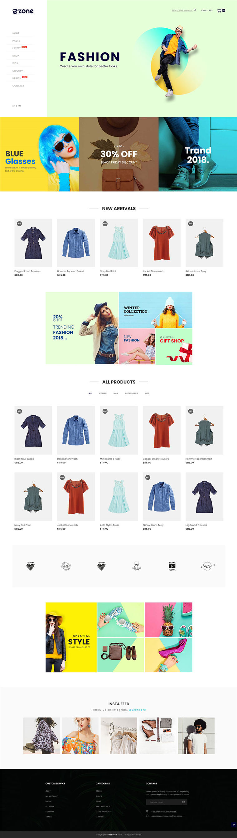 多用途电子商务综合在线商城企业Wordpress网站模板预览图