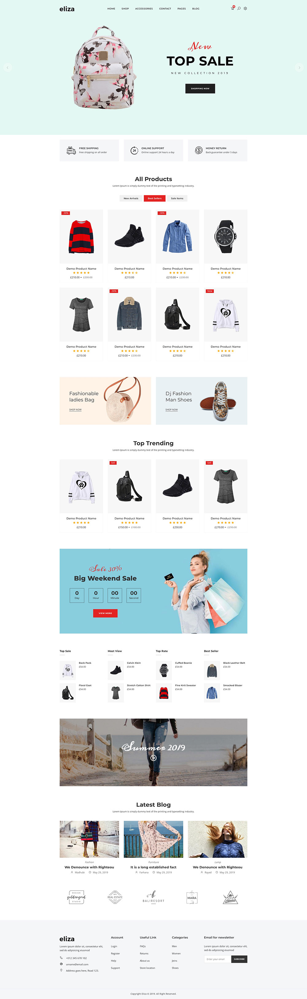 响应式线上电子商务服装服饰电商企业网站Bootstrap模板预览图