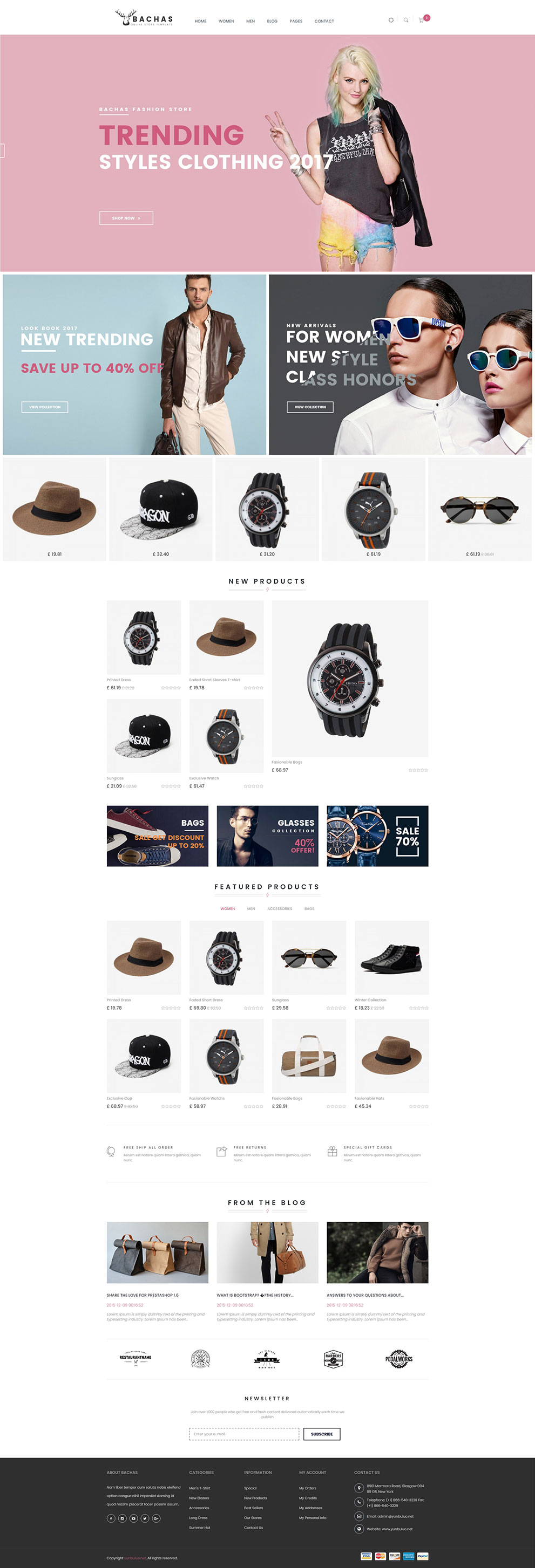 bootstrap时尚服装饰品商城在线购物WordPress网站模板预览图