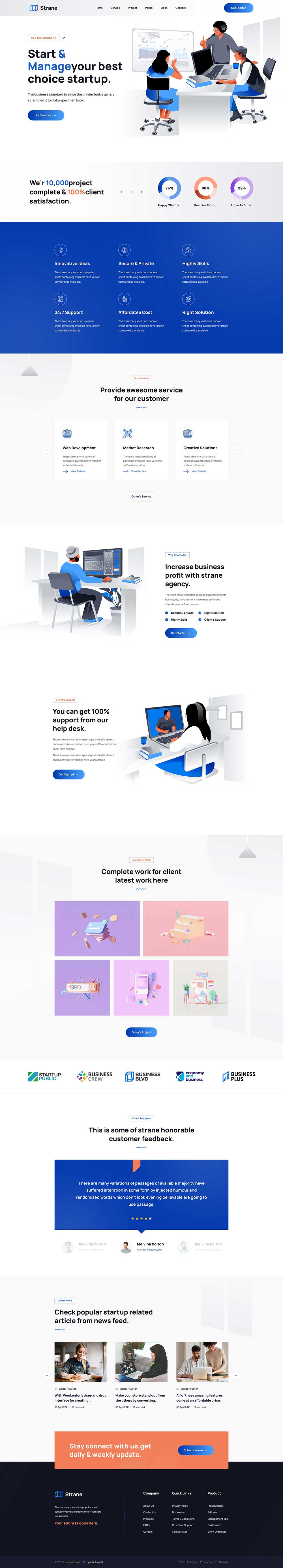 创业公司网站设计服务html5企业网站源码自适应模板预览图