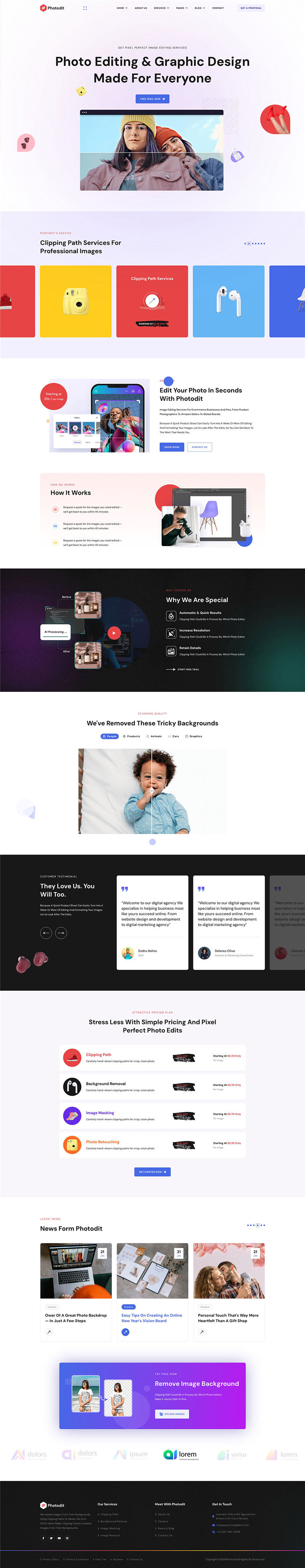 Bootstrap5样式图像处理视频剪辑网站WordPress模板预览图