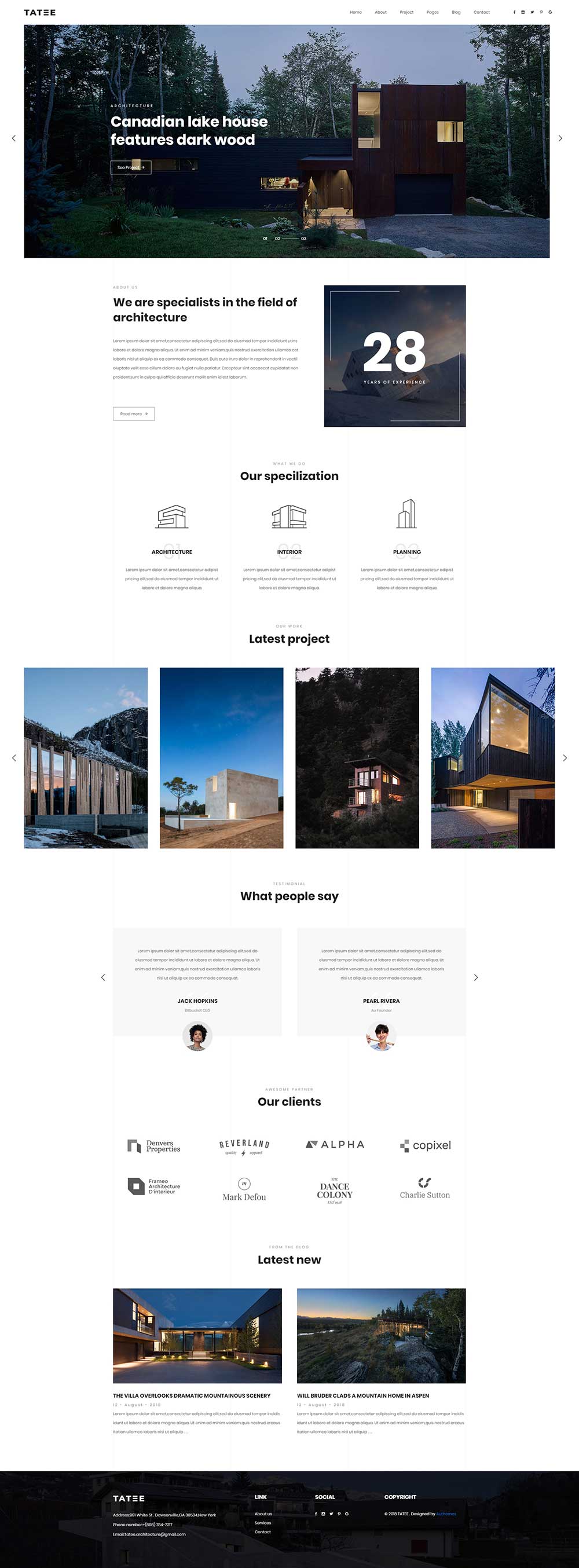 响应式黑色建筑室内设计工程业务HTML5网站模板预览图