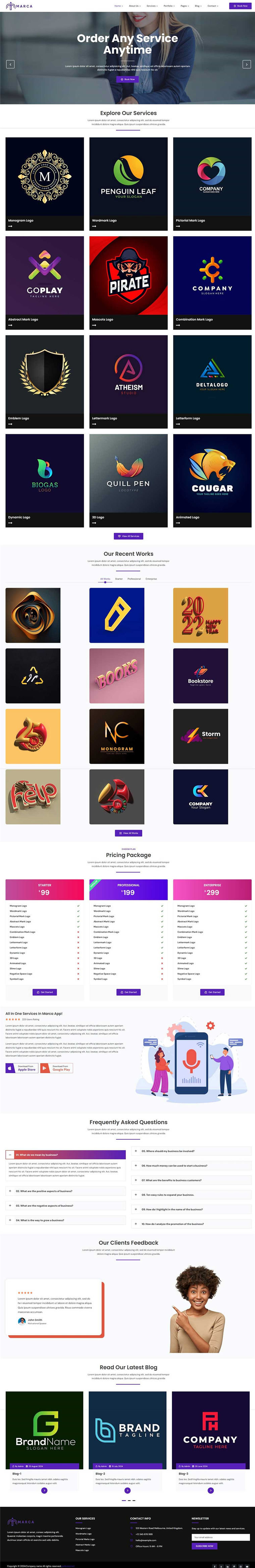 响应式品牌LOGO商标设计服务公司网站WordPress主题预览图