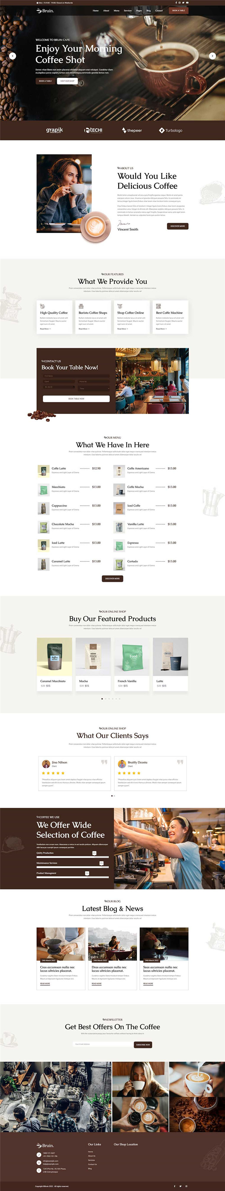 响应式餐厅咖啡用品电商网站HTM5模板预览图
