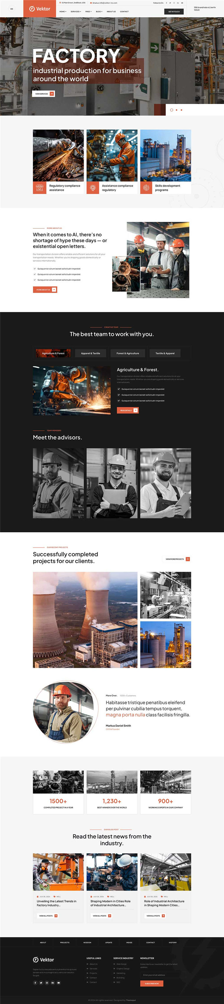 响应式工业建筑施工工程服务企业官网HTML5网站模板预览图