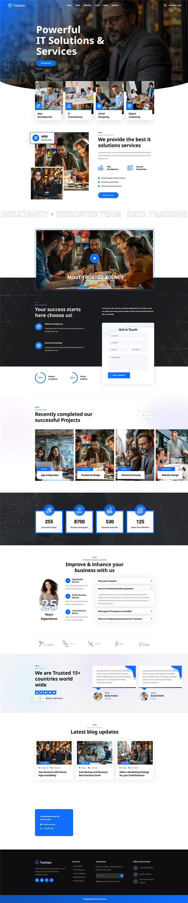 创意咨询IT解决方案互联网技术Bootstrap企业网站源码模板预览图