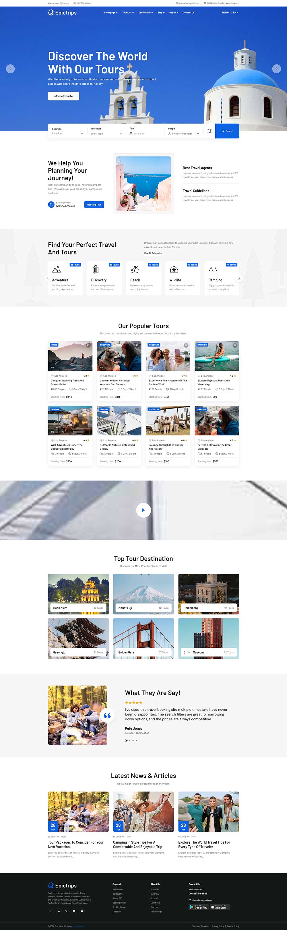 响应式旅游在线预订网站Bootstrap企业网站模板预览图
