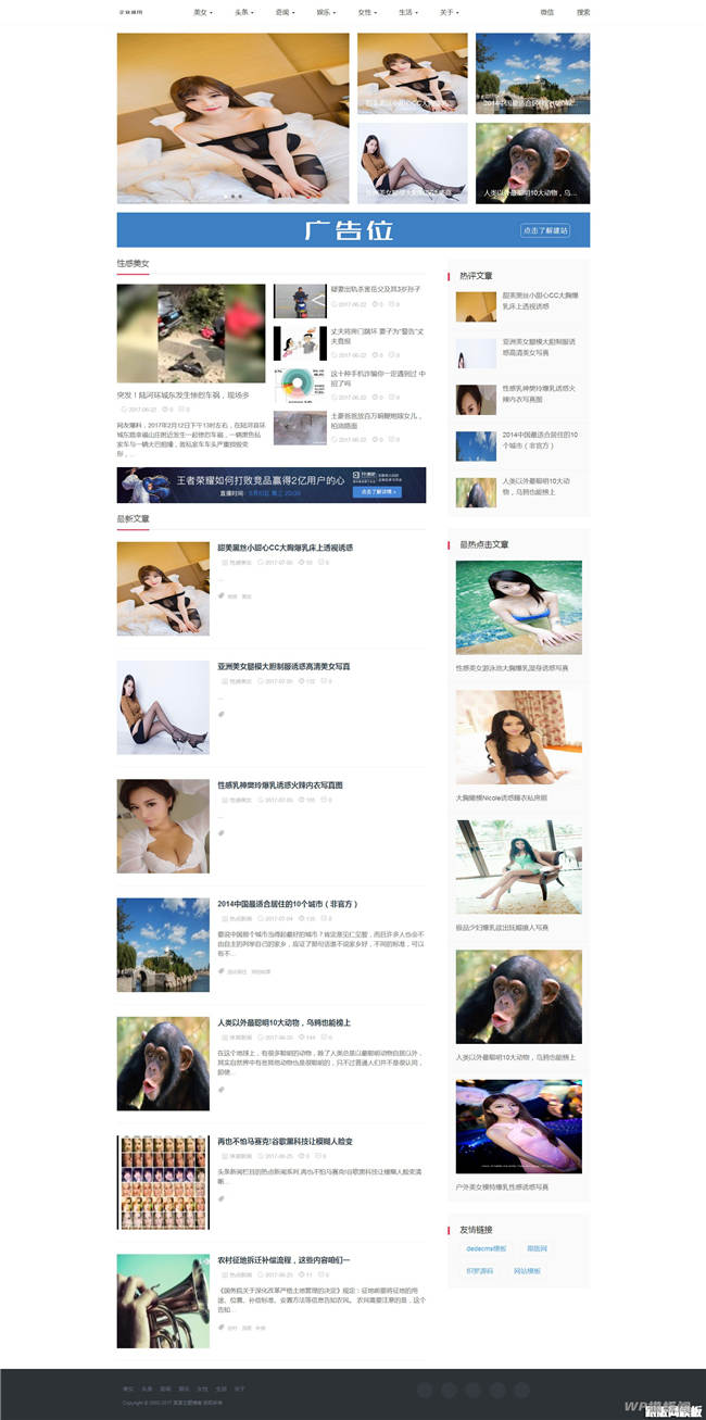 响应式自适应手机站主题博客新闻资讯Wordpress模板截图