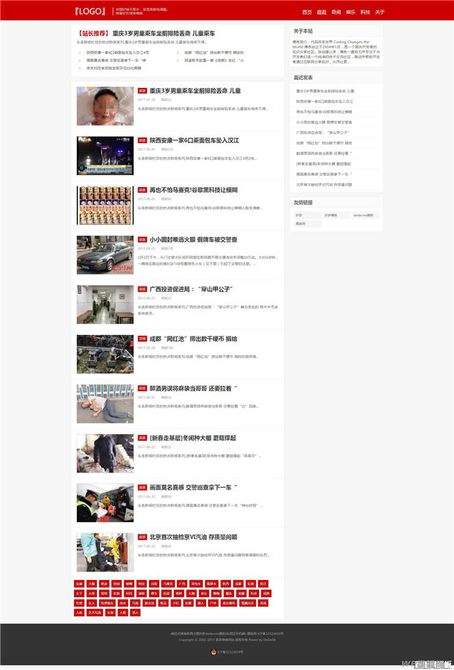 响应式自适应手机站博客新闻主题Wordpress模板截图