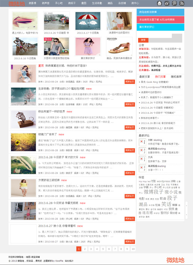 新颖展示视觉wp主题模板展示图