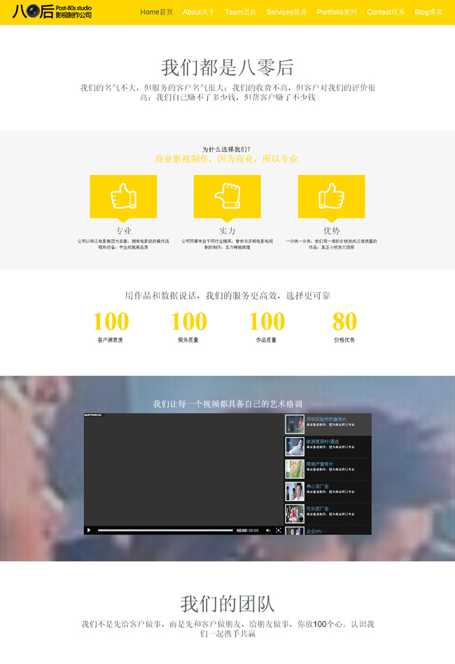 影视工作室wordpress主题模板展示图