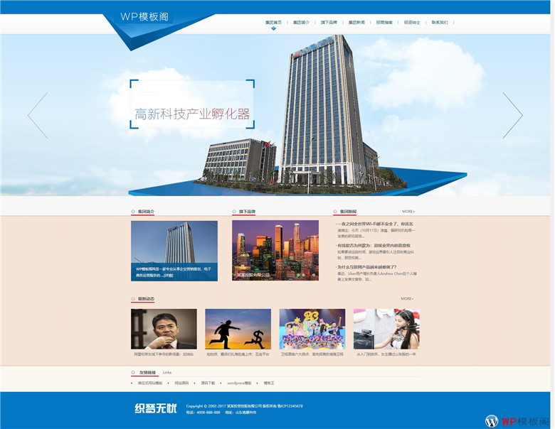 金融投资风投控股类企业网站Wordpress源码模板演示图