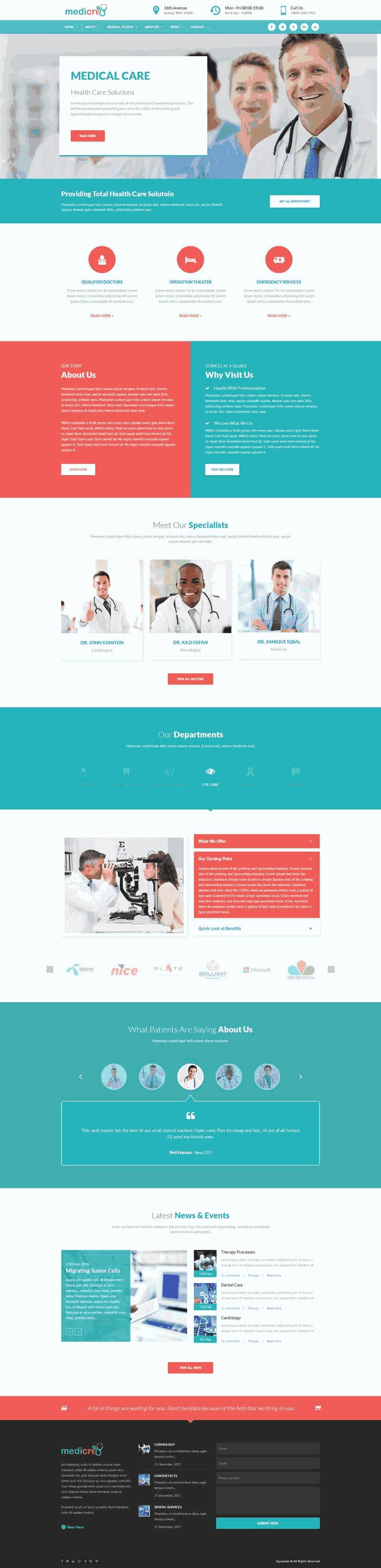 绿色的医院医疗健康行业网站Wordpress模板(带手机版)效果图