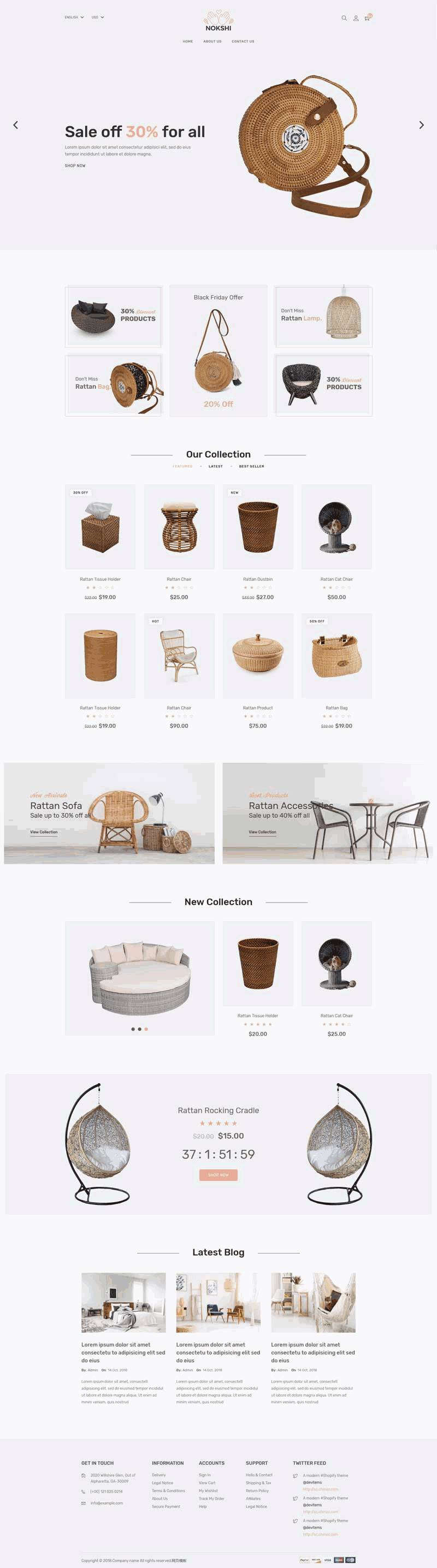 简洁的手工编织商品展示网站Wordpress模板(带手机版)效果图