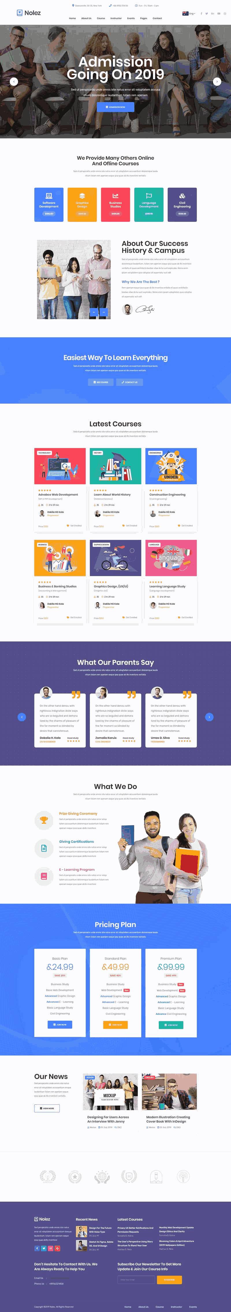 在线课程教育LMS主题网站Wordpress模板(带手机版)效果图