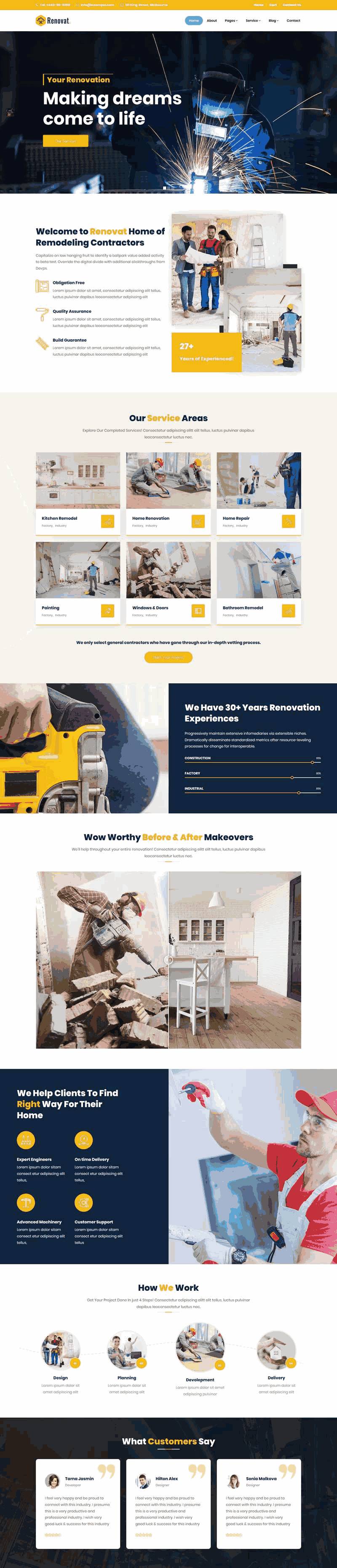 自适应房屋建筑工业网站Wordpress模板(带手机版)效果图