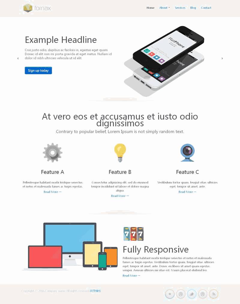 简单的手机app开发公司网站WordPress模板（带手机版）效果图