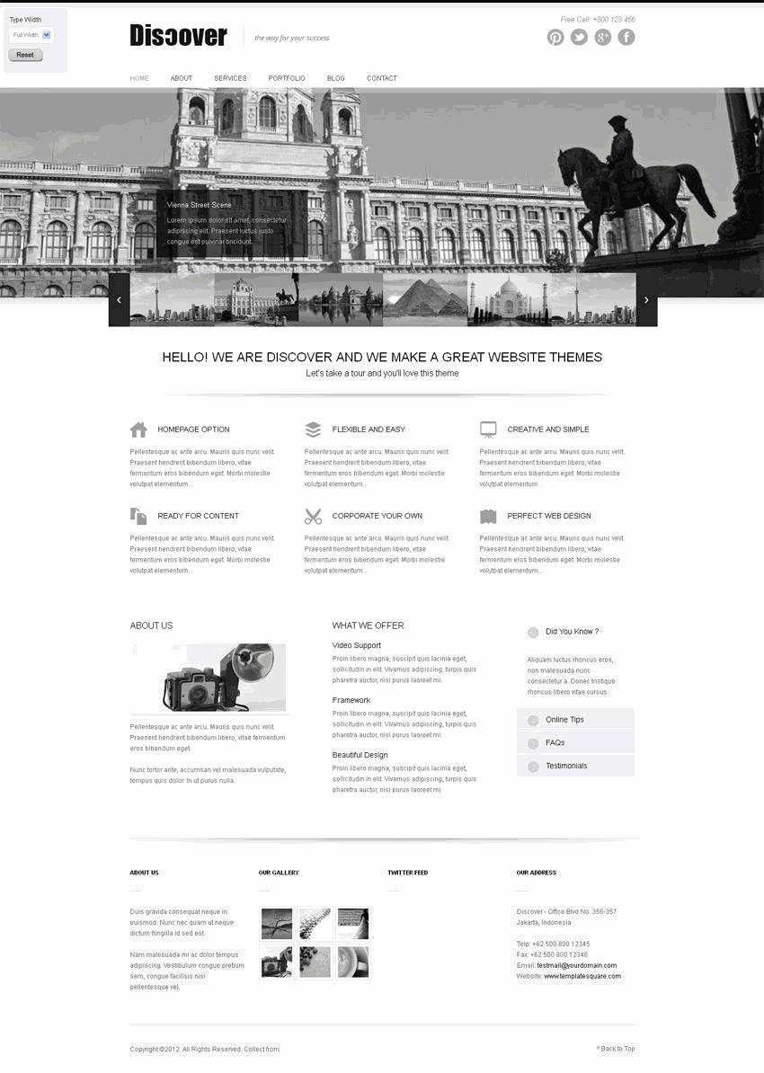 黑色的旅游景区网站HTML5自适应公司Wordpress模板(带手机版)效果图