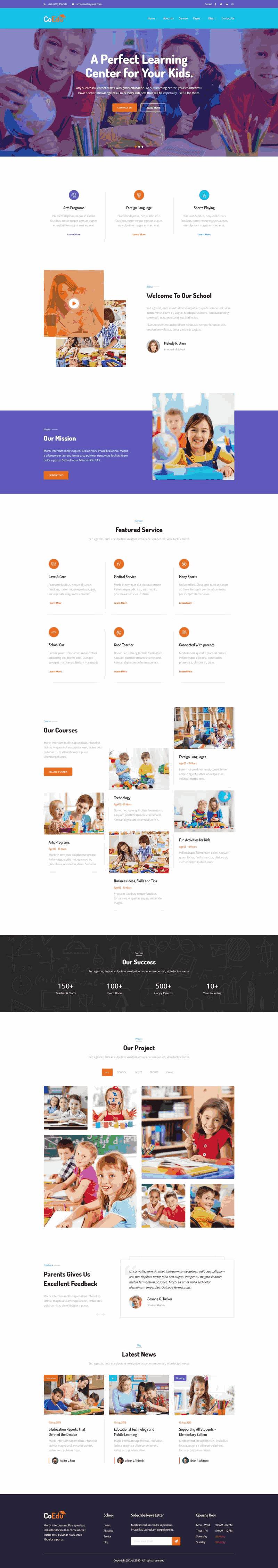 多用途的学校教育官网Wordpress模板(带手机版)效果图