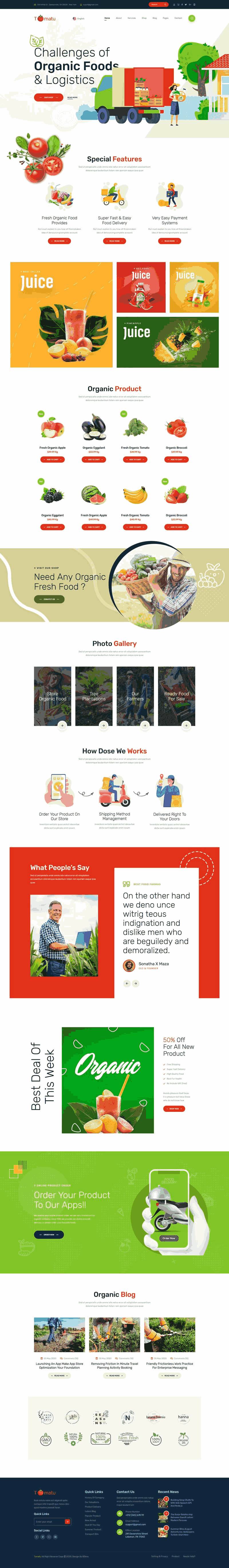 有机蔬菜水果批发商网站Wordpress模板(带手机版)效果图