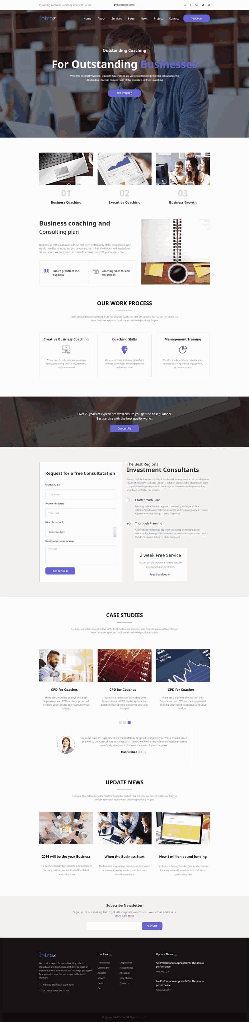 自适应的教育培训机构bootstrap响应式网站Wordpress模板(带手机版)效果图