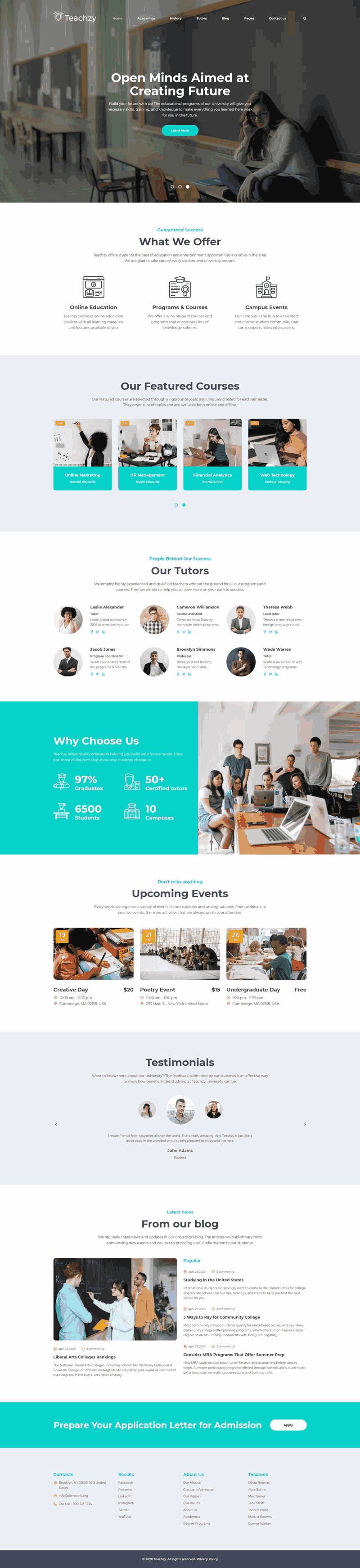 学校教育管理网站Wordpress模板(带手机版)效果图