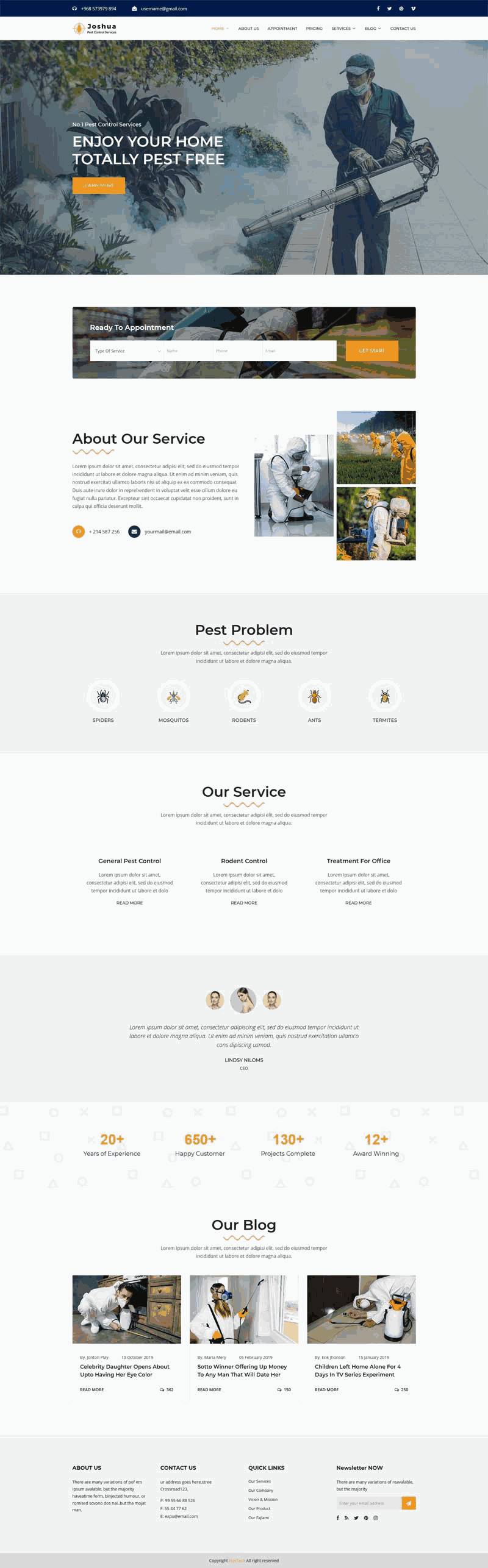 农业除虫科技公司bootstrap响应式网站Wordpress模板(带手机版)效果图