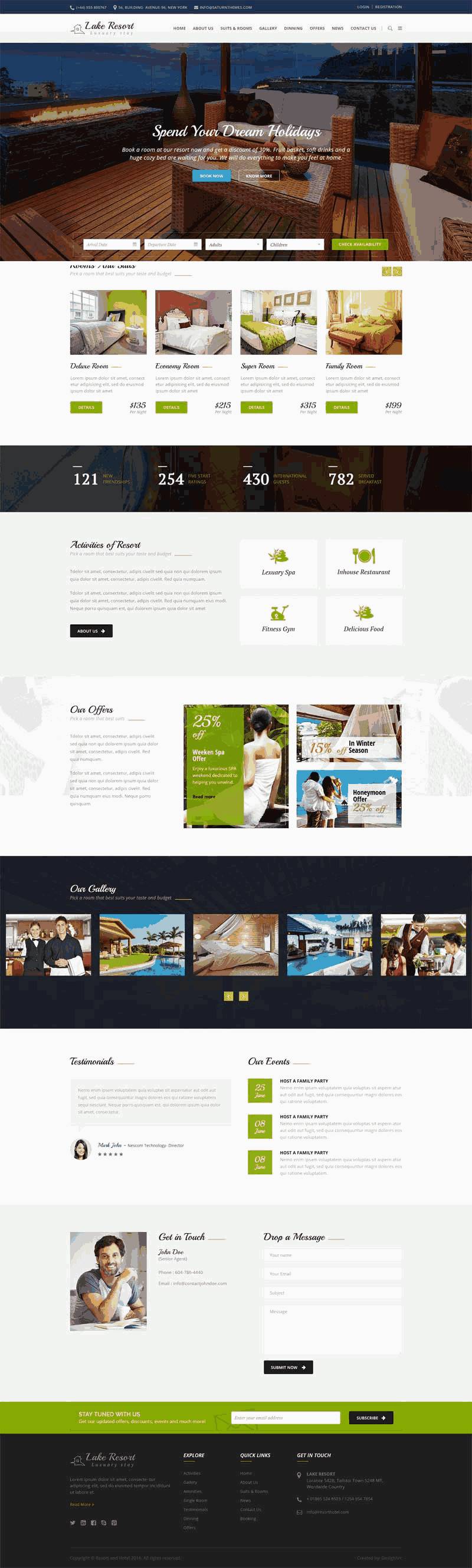 bootstrap响应式旅游酒店预订网站Wordpress模板(带手机版)效果图
