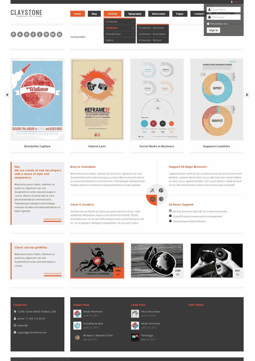 html5自适应设计师博客网站Wordpress模板(带手机版)效果图