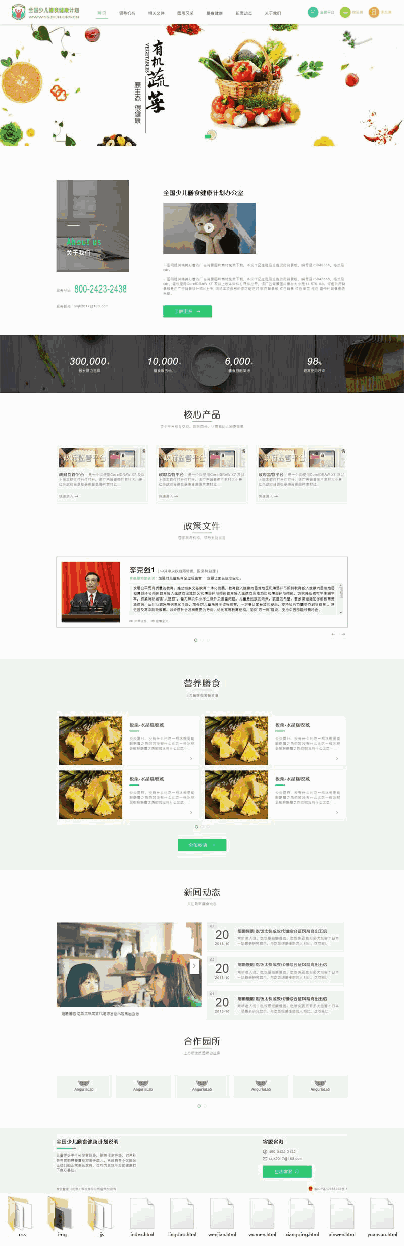 大气的少儿膳食健康服务网站Wordpress模板（带手机版）效果图