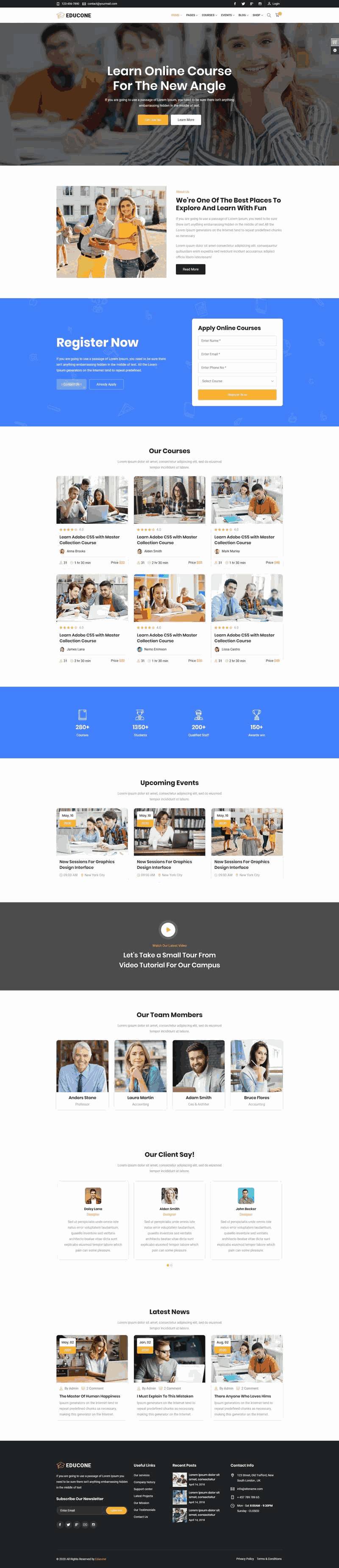 在线课程学习官网自适应Wordpress模板(带手机版)效果图