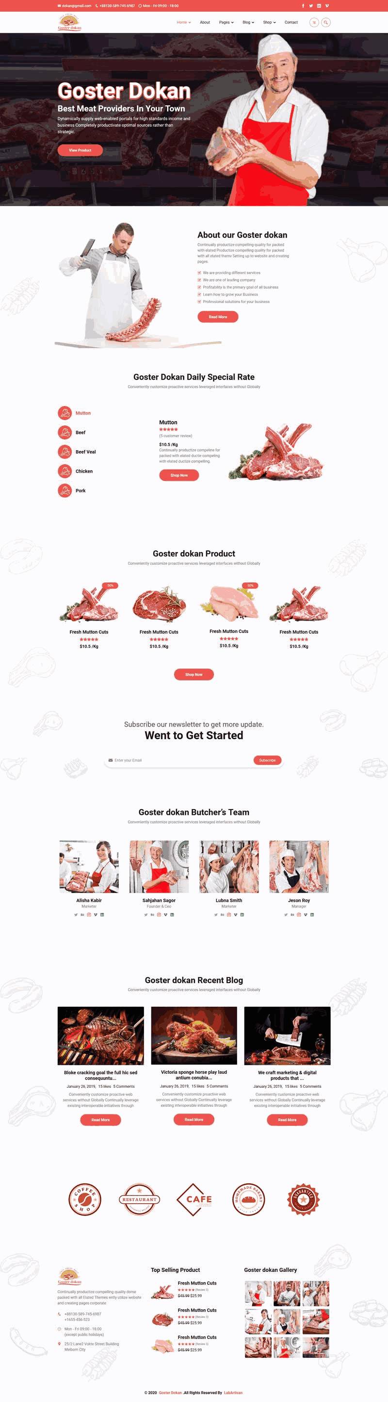 肉类食品行业网站Wordpress模板(带手机版)效果图