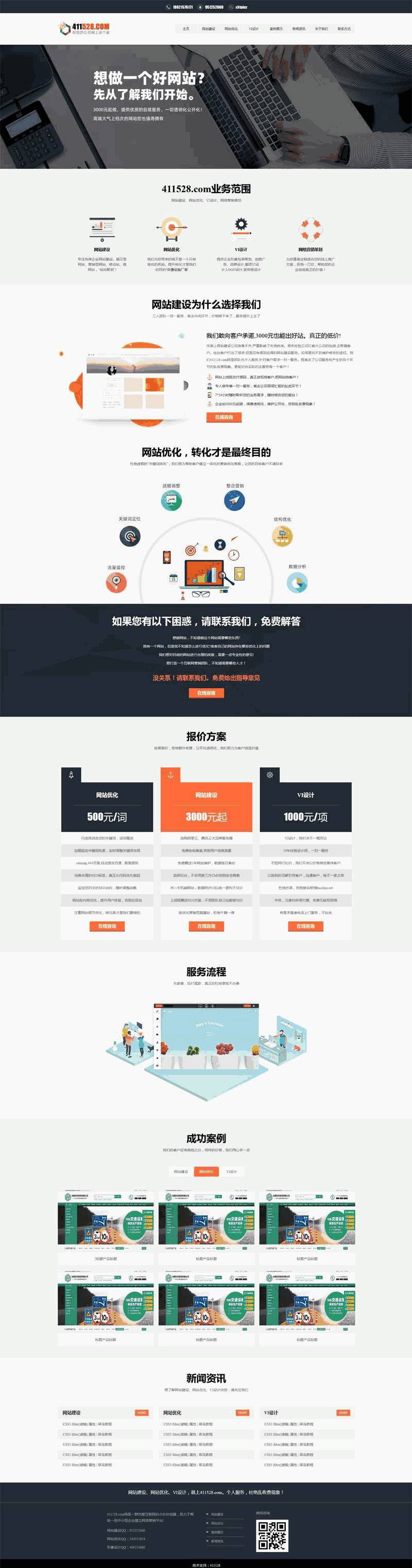 网络建站营销公司网站WordPress模板(带手机版)效果图