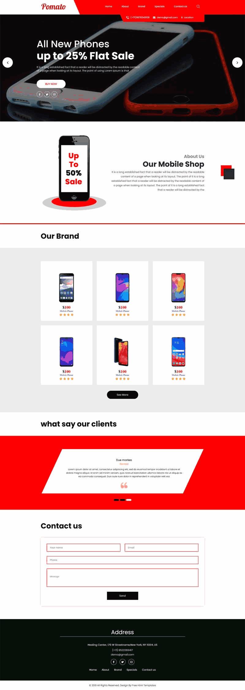 简单的商品展示公司站通用Wordpress模板（带手机版）效果图