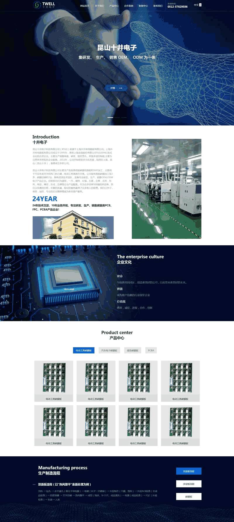 电子科技行业网站WordPress模板(带手机版)效果图