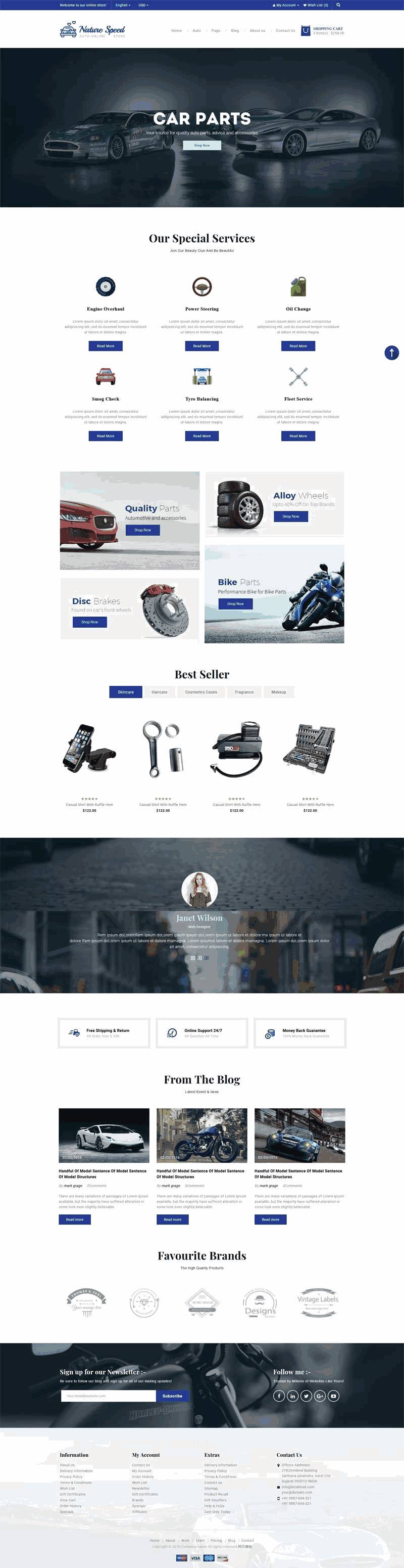 bootstrap响应式汽车零件生产公司网站Wordpress模板（带手机版）效果图
