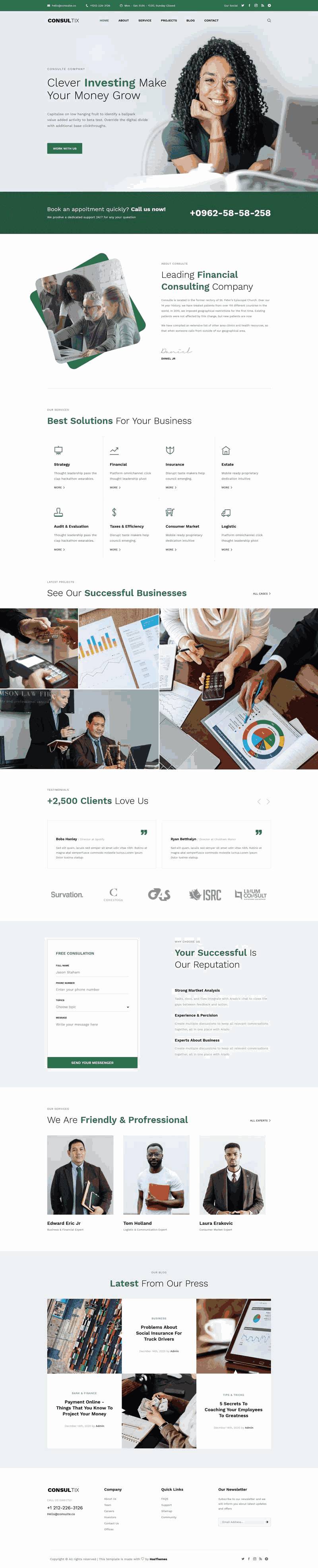 创业项目投资公司bootstrap响应式网站Wordpress模板(带手机版)效果图