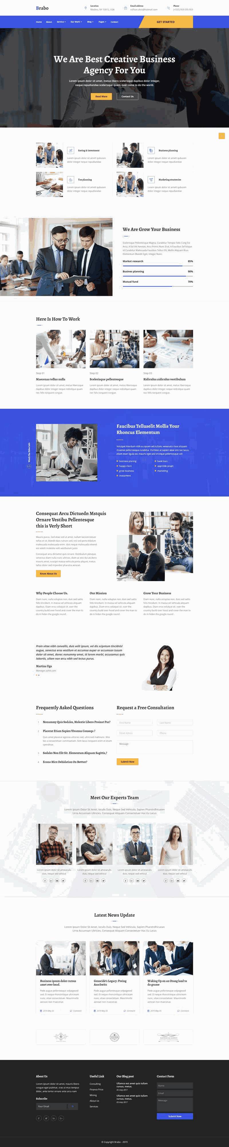 商业管理机构网站Wordpress模板(带手机版)效果图