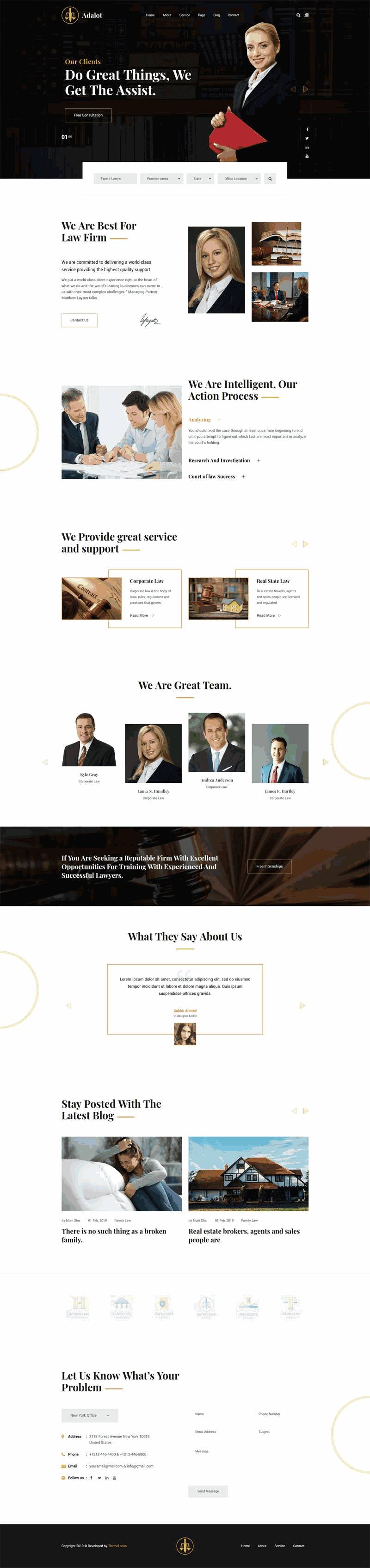 法律律师咨询公司Wordpress模板(带手机版)效果图