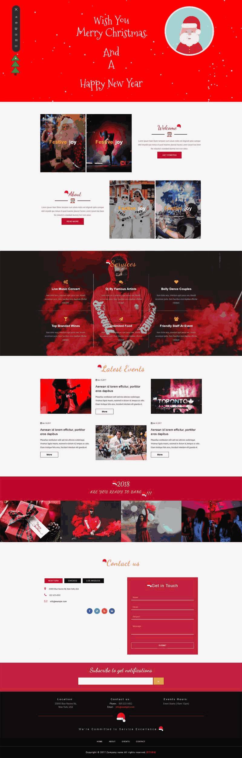 圣诞节狂欢夜专题页Wordpress模板(含手机站)效果图