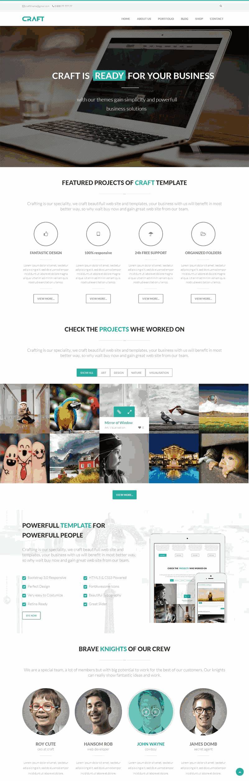 大气通用的科技公司网站Wordpress模板(带手机版)效果图